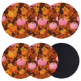 thumbnail image 1 of Pink Pumpkin Fall Coasters Set of 6, Absorbent Coasters for Drinks, Thanksgiving Maple Leaves Farmhouse Coaster for Desk Coffee Table Protection, Home Decor House Warming Gifts 4", 1 of 8