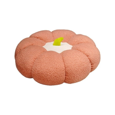 Pink Pumpkin Futon Cushion for Sofa Window – Plush Flock Seat Cushion with Removable Cover (17.71x17.71in)