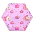 thumbnail image 1 of Pink Pumpkin Head Folding Umbrella UV50+ Waterproof Sun Protection Auto Open Close Compact Fiberglass Frame, 1 of 8