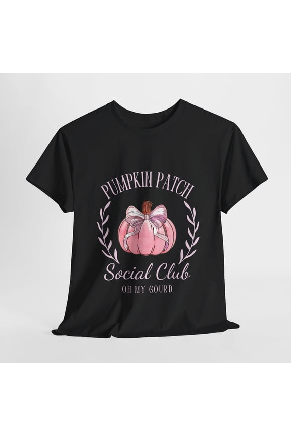 Pink Pumpkin Patch Coquette Bow Social Club, Halloween Shirt Funny Tee