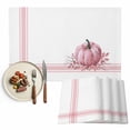 thumbnail image 1 of Pink Pumpkin Placemats Set of 8 Thanksgiving Fall Heat Insulated Linen Place Mats, Washable Stain-Proof Table Mats for Dining Tables Holiday Decor 13x19inch, 1 of 9