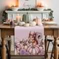thumbnail image 1 of Pink Pumpkin Squirrel Table Runner, Autumn Thanksgiving Kitchen Dining Table Decoration for Home Party Decor 13x120 Inches, 1 of 9