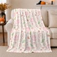 thumbnail image 1 of Pink Pumpkin Watercolor Harvest Pattern, Cozy Artistic Scene, Warm Flannel Blanket for Office and Dorm with Detailed Artwork, Art Lovers Thanksgiving Gift, Artistic Home Decor, 1 of 9