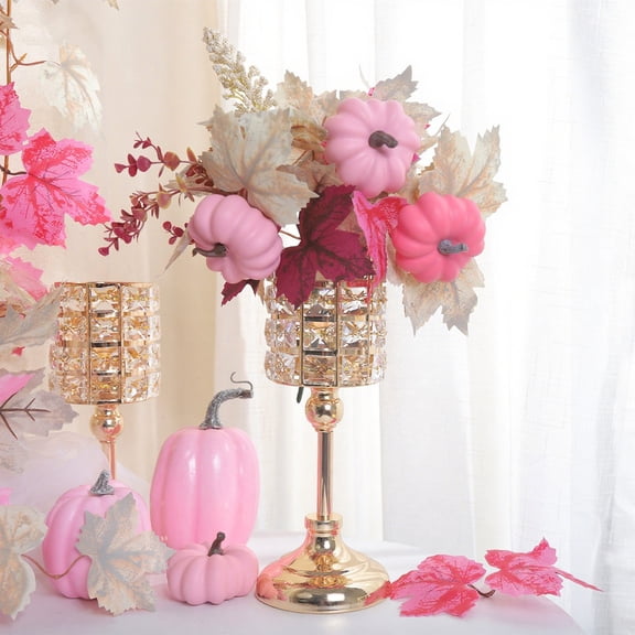 Pink Pumpkin White Maple Wreath, Artificial Fall Maple Flower Stem, Thanksgiving Halloween Decoration, Wreath for Home Table Halloween Fall Decor