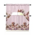thumbnail image 1 of Pink Pumpkins Thanksgiving Kitchen Curtains Sets 36 Inch Length with Valance, Fall Squirrel Flowers Rustic Swag Valances and Tiers Curtain Set Drapes Swag Curtains for Living Room, Bathroom, Bedroom, 1 of 6