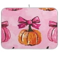 thumbnail image 1 of Pink Pumpkins and Bows Dish Drying Mat Dish Drainer Rack Mats Water Absorbent Non-Slip Easy Clean Heat Resistant for Kitchen Counter, 1 of 8