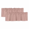 thumbnail image 1 of Pink Pure Color Curtain Valances for Windows, Kitchen Valance Window Treatments Panel 2 Pack, Aesthetics Contemporary Luxury Rod Pocket Short Curtains for Bathroom Bedroom 60 x 18 Inch, 1 of 8