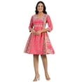 thumbnail image 1 of Juniper Pink Pure Cotton Floral Printed Panelled Short Dress, 1 of 5