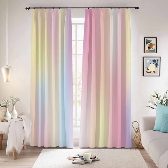 Pink Purple Blackout Curtains for Bedroom/Living Room, Pinch Pleated Black Out Curtains, Modern Colorful Ombre Abstract Tie Dye Art Room Darkening Window Drapes with Hooks 2 Panels, 39"x70"
