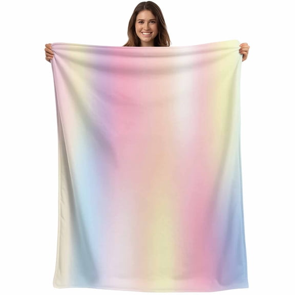 Pink Purple Blanket Soft Cozy Warm Throw Blanket for Couch, Plush Fuzzy Flannel Fleece Blankets for Sofa, Modern Colorful Ombre Abstract Tie Dye Art Bed Blankets Lightweight Gifts for Women, 50"x60"