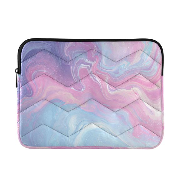 Pink Purple Blue Color Marble Texture Quilted Laptop Protective Cases Computer Sleeves Tablet Bags Briefcases M