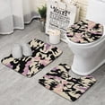 thumbnail image 1 of Pink Purple Camo Gradient Pattern Bathroom Rugs Sets 3 Piece,Toilet Cover Set,Absorbent Non Slip Bathroom Mats Sets with U-Shaped Contour Rug Toilet Rug Set, 1 of 5