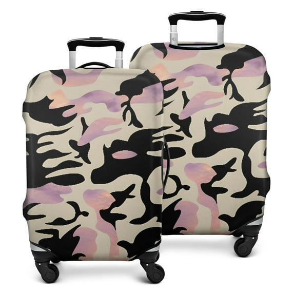 Pink Purple Camo Gradient Pattern Luggage Cover Fashion Suitcase Cover Baggage Covers Fit 25-28 Inch Luggage (Go Travel)