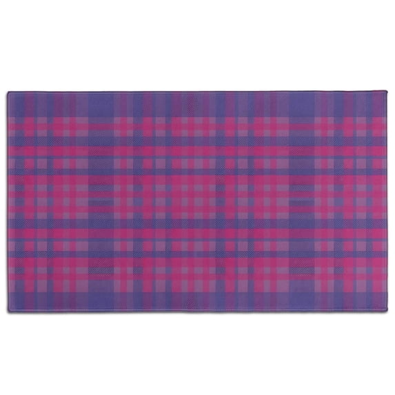 Pink Purple Checkered Pattern Door Rugs,Washable Non Slip Door Mats Indoor,Decorative Door Mats,Entry Mat Indoor for Entrance,Bedroom,Kitchen,Bathroom,17"x30"