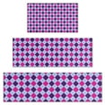 thumbnail image 1 of Pink Purple Checkered Pattern Kitchen Rugs Sets Of 3,Kitchen Runner Rugs Non Skid Washable,Decorative Kitchen Floor Mats for Kitchen,Sink,Laundry,17"x30"+ 17"x47" + 17"x59", 1 of 6
