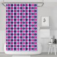 thumbnail image 1 of Pink Purple Checkered Pattern Shower Curtain 72"x72" ,Bathroom Decorative Shower Curtains Set with 12 Hooks,Modern Waterproof Washable Shower Curtain, 1 of 6