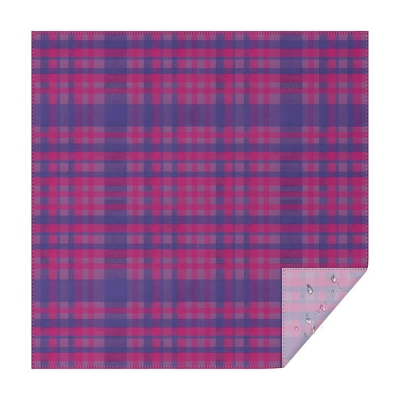 Pink Purple Checkered Pattern Square Tablecloth,Waterproof Square Table Cover,Wipeable Spillproof Washable Table Cover for Home Kitchen Party Decor 42"X42"(107x107cm)