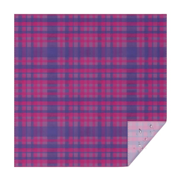 Pink Purple Checkered Pattern Square Tablecloth,Waterproof Square Table Cover,Wipeable Spillproof Washable Table Cover for Home Kitchen Party Decor 42"X42"(107x107cm)