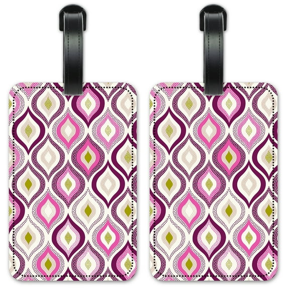 Pink & Purple Designs - Luggage ID Tags / Suitcase Identification Cards - Set of 2