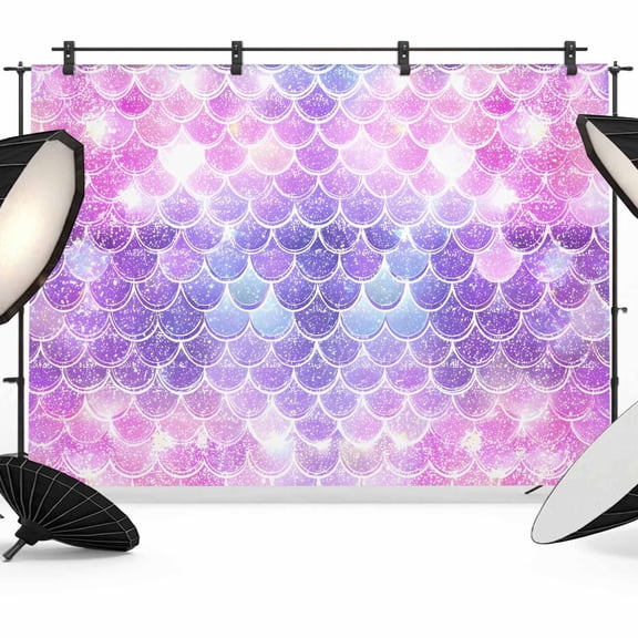 Pink Purple Fish Scales Photography Backdrop 10x8FT, Dreamy Pink Purple Gradient Shiny Mermaid Scale Photo Backdrops, Background for Photography Studio, Back Drop for Photoshoot