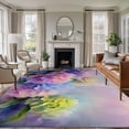 thumbnail image 1 of Pink Purple Floral Area Rug 8x10 Washable Rug Non Slip Spring Hydrangea Flower Vintage Botanical Large Area Rug Soft Stainresistant Indoor Floor Carpet for Living Room Bedroom Home Office Dining Room, 1 of 8