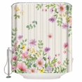thumbnail image 1 of Pink Purple Flower Bathroom Shower Curtains with 12 Hooks Polyester Waterproof Shower Curtain for Stalls and Bathtubs Spring Farmhouse Country Floral Leaf Decorative Bathroom Curtain 36x72 Inches, 1 of 8