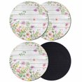 thumbnail image 1 of Pink Purple Flower Coasters Set of 4, Absorbent Coasters for Drinks, Spring Farmhouse Floral Leaf Wood Grain Coaster for Desk Coffee Table Protection, Home Decor House Warming Gifts 4", 1 of 8