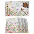 thumbnail image 1 of Pink Purple Flower Placemats Set of 6, Spring Farmhouse Floral Leaf Wood Grain Placemats for Dining Table, Place Mats for Kitchen Tabletop, Waterproof Wipeable Dining Table Mats Set, 1 of 9