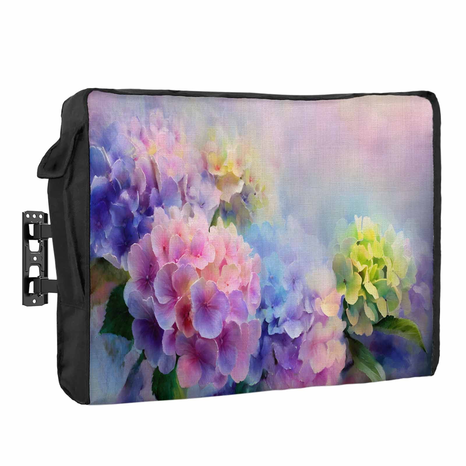 Pink Purple Flower Waterproof Outdoor TV Cover, Hydrangea Leaf Gradient ...
