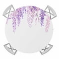 thumbnail image 1 of Pink Purple Flowers Elastic Fitted Round Table Cover Spring Scenery Waterproof Outdoor Tablecloth for Holiday Party, Picnic, Patio & Dining Fits Tables Up to 45"-54", 1 of 8