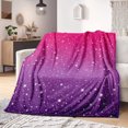 thumbnail image 1 of Pink Purple Gradient Glitter Throw Blanket Starry Sky Bed Blanket Rainbow Gradient Soft Cozy Flannel Bed Blanket for Kids Girls BedroomChristmas Blanket Gift( Glitter Blanket 302-80"x60"), 1 of 4