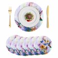 thumbnail image 1 of Pink Purple Hummingbird Round 15 Inch Placemats Set of 6, Spring Oil Painting Sunflowers HeatResistant Non Slip Place Mats for Dining Table, Wipeable Braided Kitchen Table Mats for Housewarming, 1 of 9
