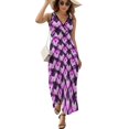 thumbnail image 1 of Pink Purple Ikat Pattern Design Sleeveless Dress Summer Women Clothes Dress for Pregnant Women Dresses, 1 of 9