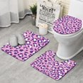 thumbnail image 1 of Pink and Purple Of Leopard Print Bathroom Rugs Sets 3 Piece,Toilet Cover Set,Absorbent Non Slip Bathroom Mats Sets with U-Shaped Contour Rug Toilet Rug Set, 1 of 5
