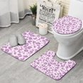 thumbnail image 1 of Pink and Purple Of Leopard Print Bathroom Rugs Sets 3 Piece,Toilet Cover Set,Absorbent Non Slip Bathroom Mats Sets with U-Shaped Contour Rug Toilet Rug Set, 1 of 5