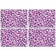 thumbnail image 1 of Pink and Purple Of Leopard Print Summer Placemats Table Placemats Set Of 4-Linen Kitchen Washable Placemats Table Mats 11.8"x17.7"Non-Slip Heat Resistant, 1 of 6