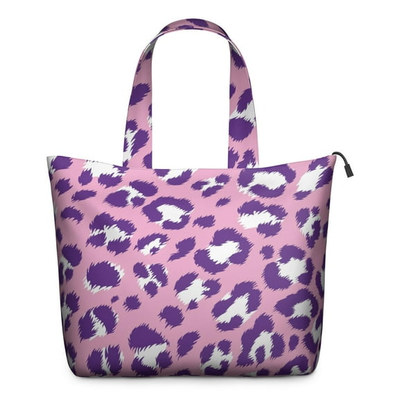 Pink and Purple Of Leopard Print Travel Tote Bags for Women Carry On,Large Weekender Bags for Women Travel,Multi Functional Duffle Bag for Work,Shopping,Sports