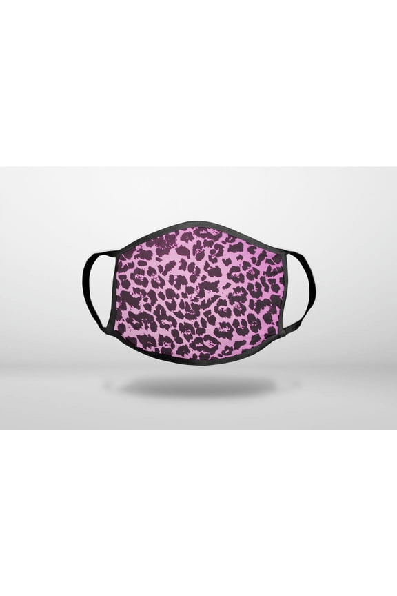 Pink Purple Leopard Skin Spots - 3-Ply Reusable Soft Cloth Face Covering, Unisex, Cotton Inner Layer