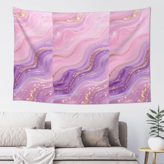 Pink Purple Marble Tapestry Aesthetic Wall Hanging Tapestries 60'' x 40'' Boho Tapestries Vertical Wall Art Decorative Funny Vintage Poster Flag Tapestry for Bedroom Living Room Decor