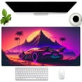 thumbnail image 1 of Pink Purple Neon Sunset Desk Mat Mousepad Punk Desk pad, Cool Futuristic Car Extended Large Gaming Mouse Pad Keyboard Pad, Fantasy Art Computer Mat Office Desktop Decoration 31.5 x 15.7 inch, 1 of 6