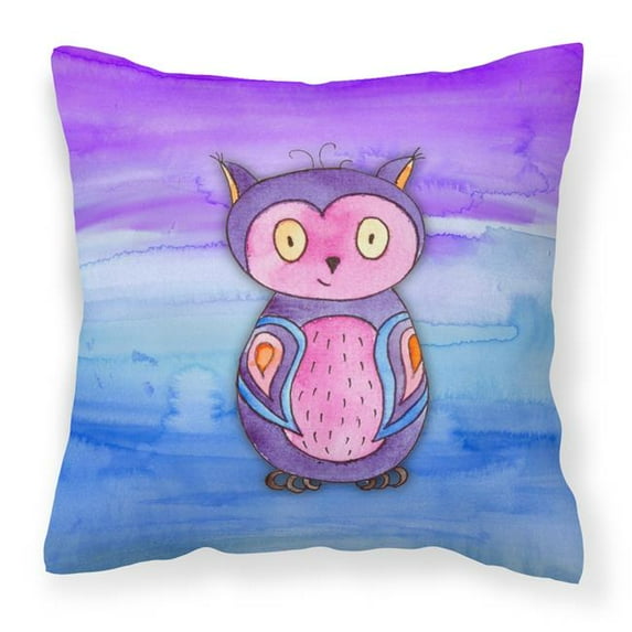 Pink & Purple Owl Watercolor Fabric Decorative Pillow