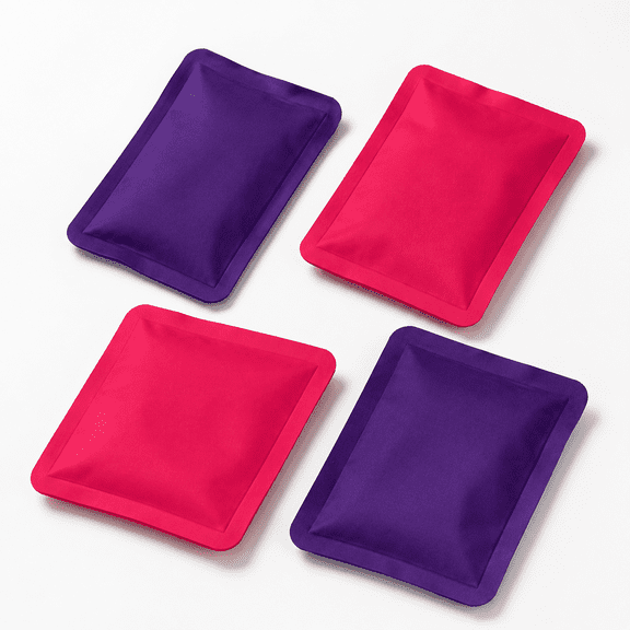 Pink Purple Slim Reusable Refreezable Soft Ice Packs 4 Pack For Lunch Boxes Bags Bento Boxes