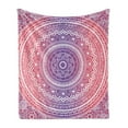 thumbnail image 1 of Pink and Purple Soft Flannel Fleece Throw Blanket, Vivid Mandala Cosmos Oriental Original Transcendent Image, Cozy Plush for Indoor and Outdoor Use, 50" x 60", Violet Ruby, by Ambesonne, 1 of 5