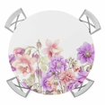 thumbnail image 1 of Pink Purple Spring Floral Round Tablecloth for 45-54 Inch Tables, Fitted Table Cover with Elastic Edge, Summer Flower Botanical Waterproof Outdoor Table Cloth Protector for Patio Garden Dinner Picnic, 1 of 9