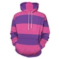 thumbnail image 1 of Pink Purple Stripes Men's Women Vintage 3D Hooded Sweatshirt - All-Season Loose Fit Streetwear, 1 of 6