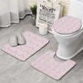 thumbnail image 1 of Pink Purple Sun Cloud Pattern Bathroom Rugs Sets 3 Piece,Toilet Cover Set,Absorbent Non Slip Bathroom Mats Sets with U-Shaped Contour Rug Toilet Rug Set, 1 of 5