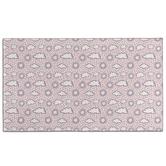 Pink Purple Sun Cloud Pattern Door Rugs,Washable Non Slip Door Mats Indoor,Decorative Door Mats,Entry Mat Indoor for Entrance,Bedroom,Kitchen,Bathroom,17"x30"