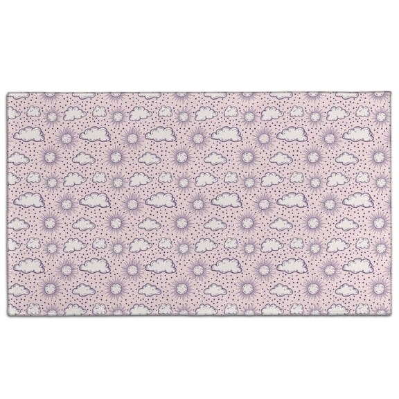 Pink Purple Sun Cloud Pattern Door Rugs,Washable Non Slip Door Mats Indoor,Decorative Door Mats,Entry Mat Indoor for Entrance,Bedroom,Kitchen,Bathroom,17"x30"