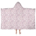 thumbnail image 1 of Pink Purple Sun Cloud Pattern Hooded Bath Towel，50"x30" for Ages 3 To 12 Kids, Quick Dry Lightweight Soft Microfiber Hood Beach Towel Cover Up for Kids, 1 of 7