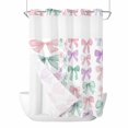 thumbnail image 1 of Pink Purple Teal No Hook Shower Curtain Waterproof, Bathroom Curtains with Snap in Liners and See Through Top Window, Watercolor Bow Farmhouse Hotel Style Bathtub Curtains Shower 72"Wx96"L, 1 of 8